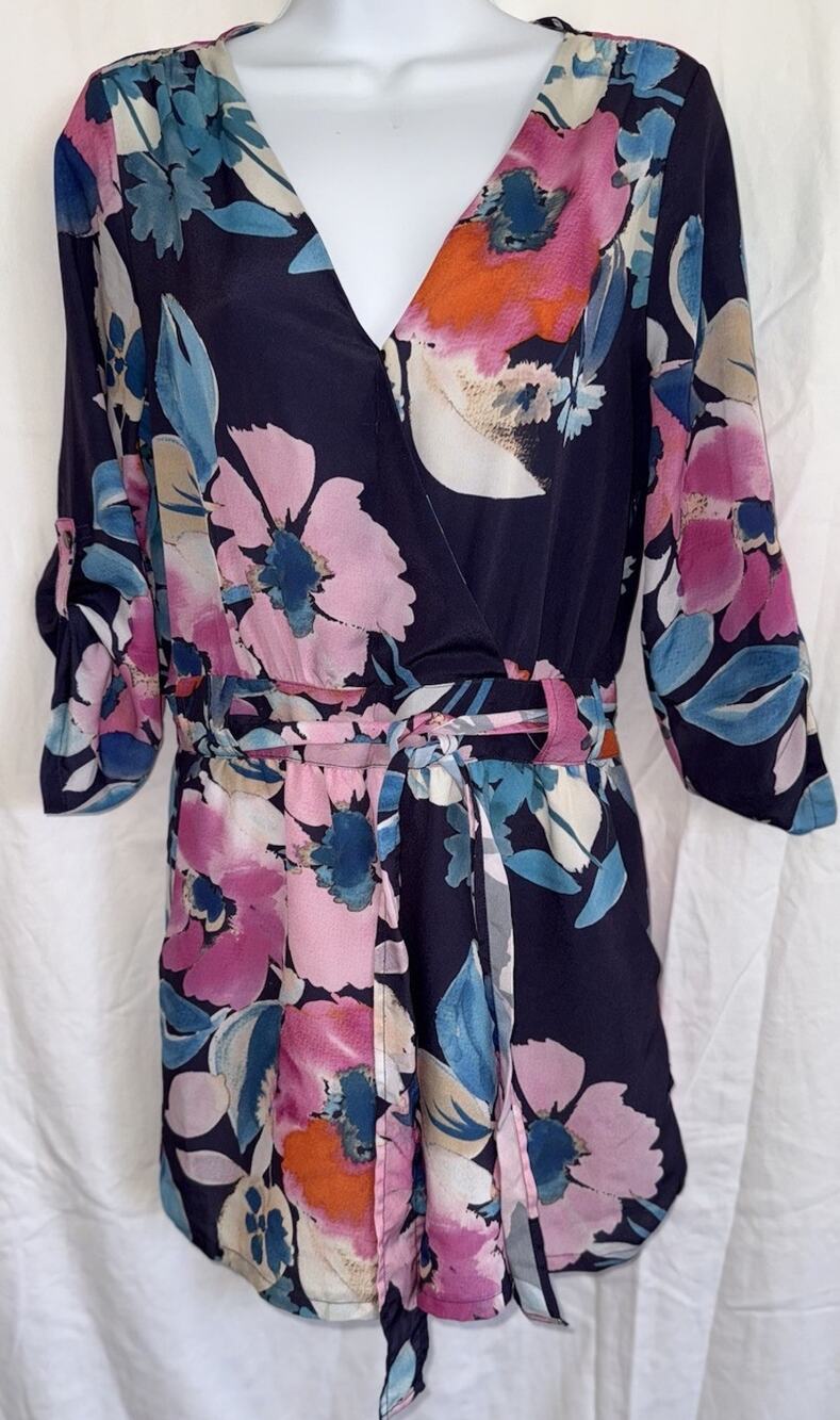 Charlie Jade Floral Romper Boho Chic Beach Club Resort Bohemian Sz S/P